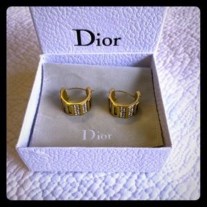 DIOR EARRINGS J’ADIOR ANTIQUE GOLD - WHITE CRYSTAL - 18k Gold